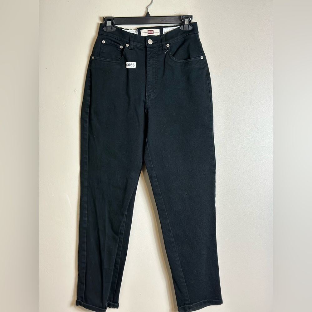 Baliw sourcing size4 black jeans 12-1/2 w 10-1/2 rise 27-1/2 inseam preowned